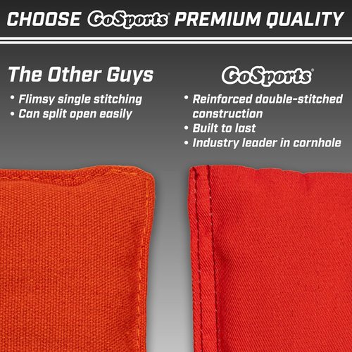 GoSports Official Regulation Cornhole Bean Bags Set of 8 - All Weather Durable Design | American Stars and Stripes or Red and Blue