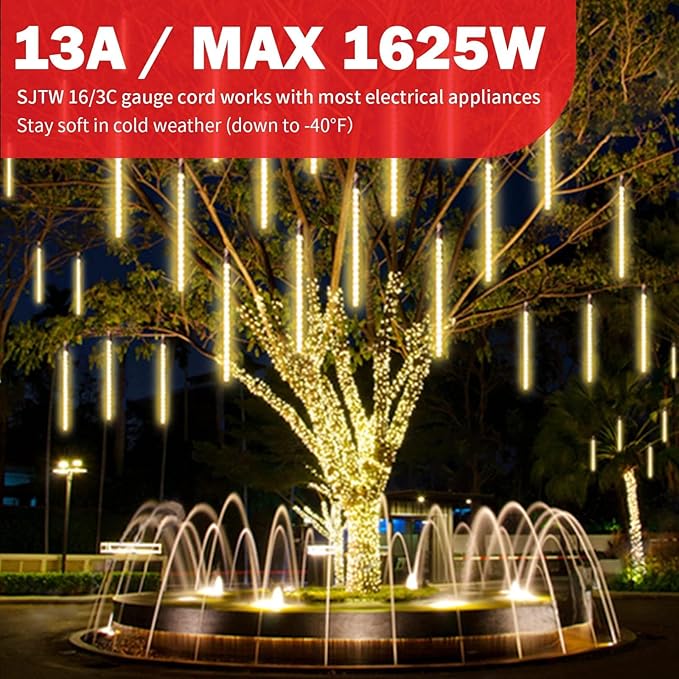 EP 75FT Black Outdoor Extension Cord, 16/3 SJTW Heavy Duty Waterproof, 3 Prong Grounded Plug, 13A 1625W 16AWG, Cold-Resistant Flexible Power Cable for Garden, Home, Christmas Lights