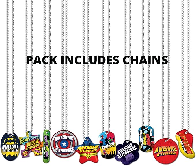 Brag Tags Awesome Attendance Heroes Value Pack to Improve Student School &