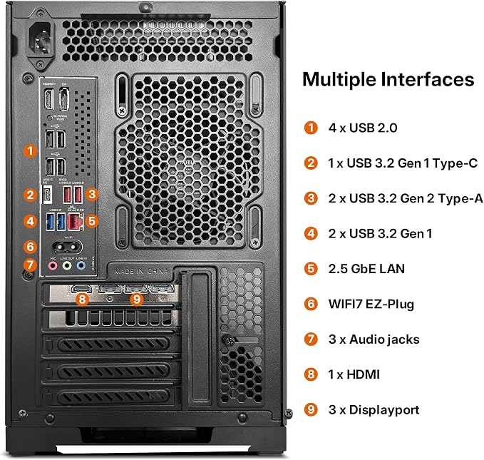 KOTIN Prebuilt Gaming PC, Ryzen 7 9700X, 32GB DDR5, RTX 5060 8GB, 1TB SSD | 360mm Liquid Cooled Gaming Desktop, 11.3in Smart Display, 650W 80+ Gold PSU, WiFi 7, Assembled in USA, Windows 11 ARGB Tower