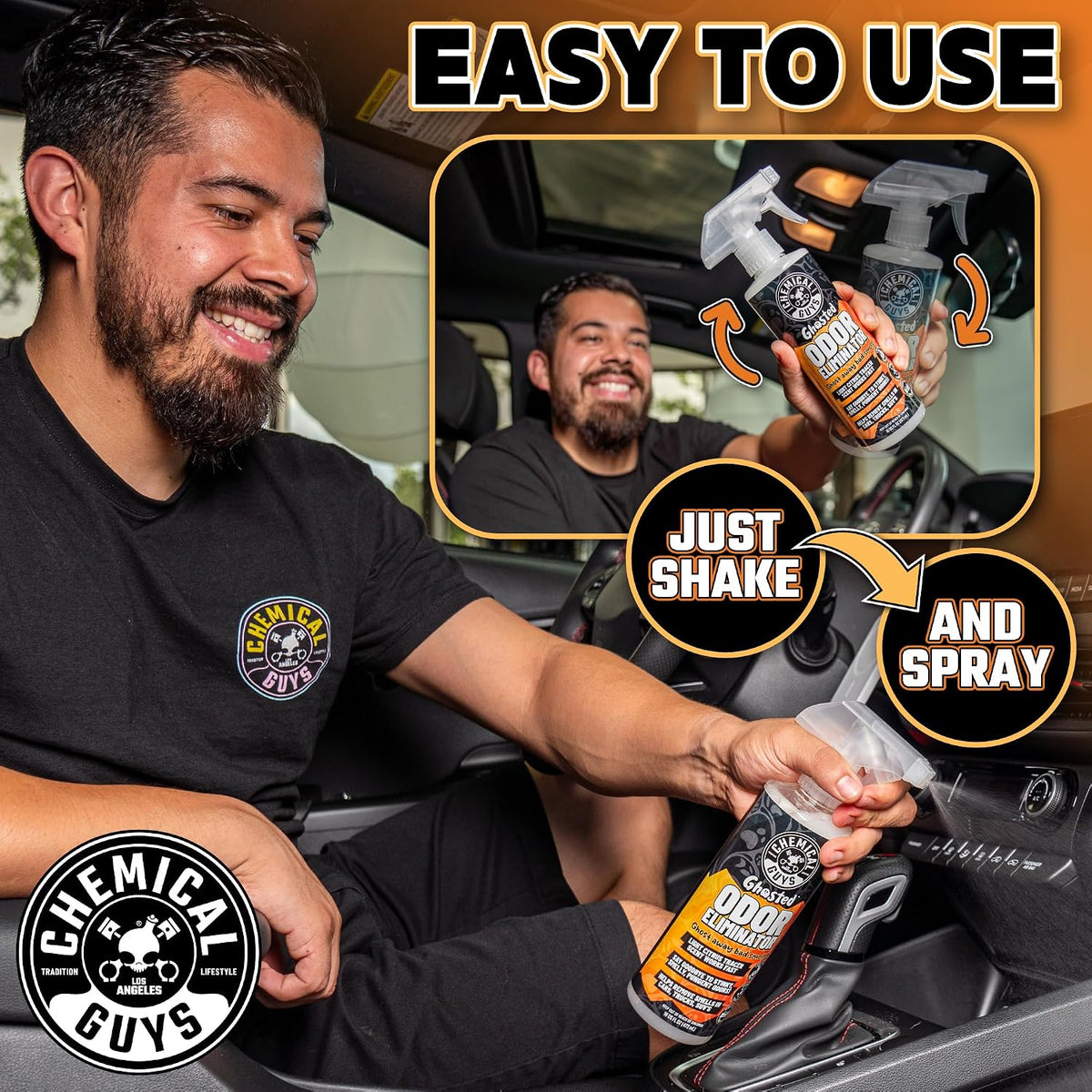 Chemical Guys SPI23216 Ghosted Complete Interior Vehicle Odor Eliminator, Great for Cars, Trucks, SUVs, RVs, Home, Office & More, 16 fl oz