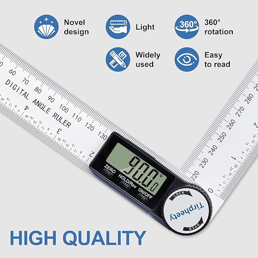Digital Angle Finder Protractor, 3rd Generation Quick Display Angle Gauge Ruler