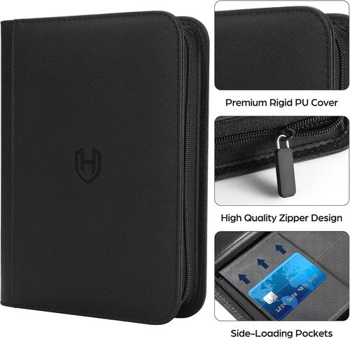 Card Binder - 12 Pocket Zippered Trading Card Holder Book | Premium PU Cover for TCG & Sports Cards