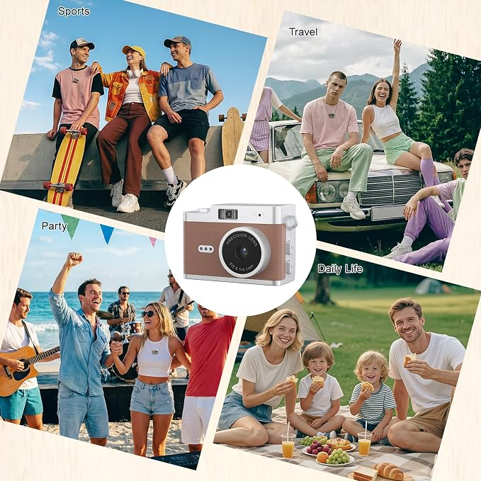 Mini Keychain Digital Camera 1080P, Ultra-Portable Small Retro Camera 32GB Card