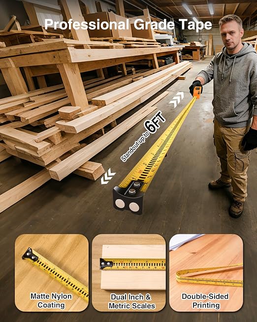 328Ft 3-in-1 Digital Laser Tape Measure Rechargeable Measuring Tool &16Ft