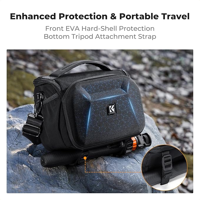 K&F CONCEPT Hardshell Camera Bag, Crossbody Camera Sling Bag