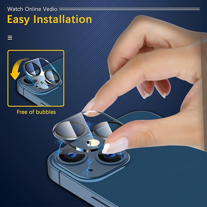 UniqueMe for iPhone 13 / iPhone 13 Mini Camera Lens Protector, Tempered Glass