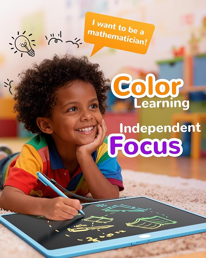 KOKODI LCD Writing Tablet, 16 Inch Colorful Doodle Board Drawing Tablet, Erasable Reusable Electronic Drawing Pads, Educational and Learning Toy for 3-6 Years Old Boy and Girls