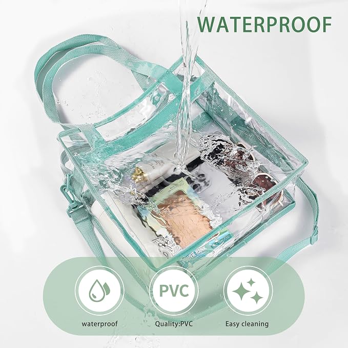 BAGAIL Clear Bags 12x6x12 Stadium Approved Clear Tote Bag