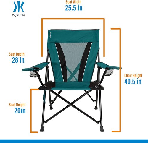Kijaro XXL Dual Lock Portable Camping Chair - Supports Up to 400lbs | Versatile Folding Outdoor Chair