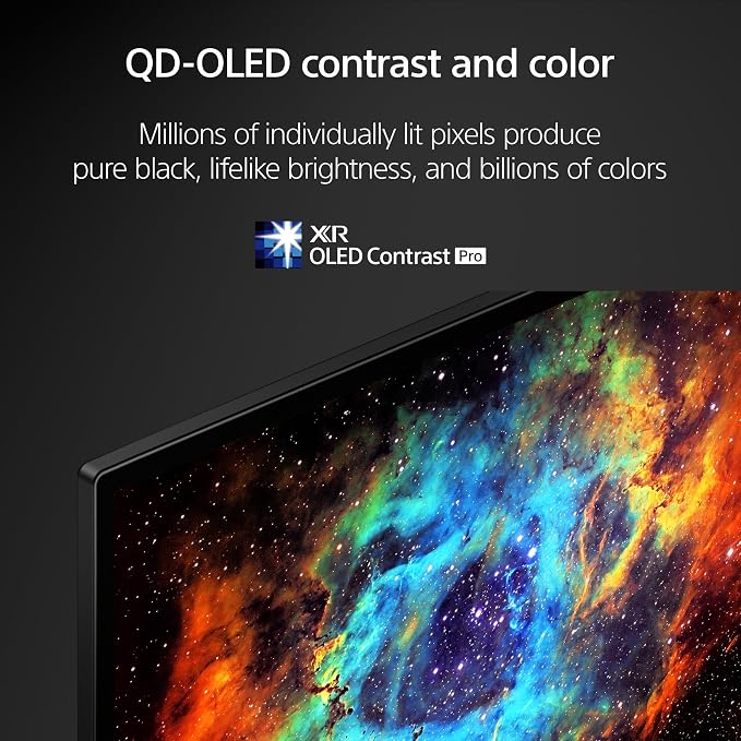 Sony XR77A95L 77 Inch QD-OLED 4K UHD Smart Google TV with AI Upscaling and 2 Year Amber Protection Plan (2023)