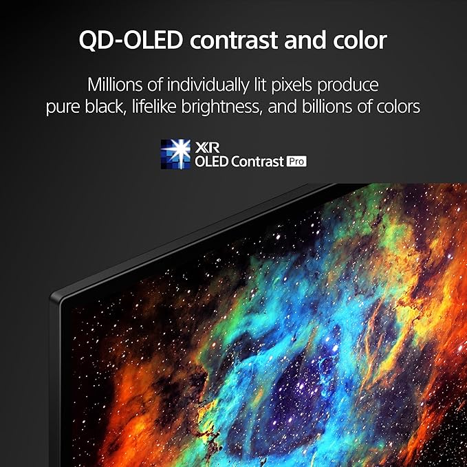Sony XR77A95L 77 Inch QD-OLED 4K UHD Smart Google TV with AI Upscaling and 3 Year Amber Protection Plan (2023)