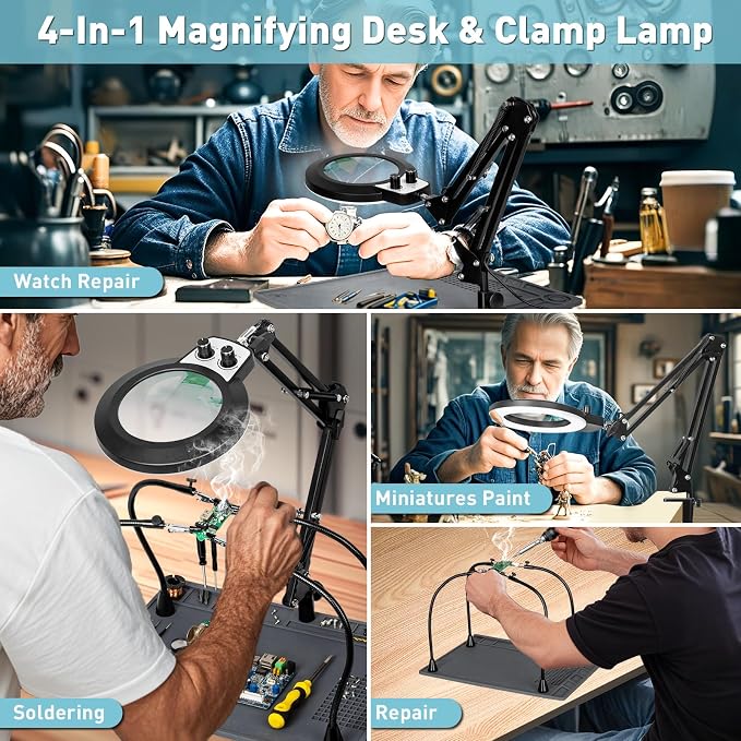 Helping Hands Soldering Station, 10X Magnifying Glass