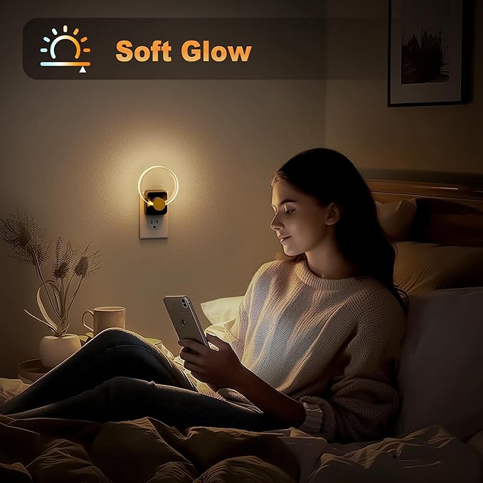JandCase Night Light, Night Lights Plug into Wall, Dimmable Nightlight