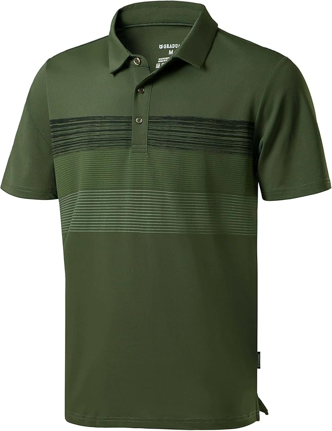 Men's Golf Shirts Dry Fit Moisture Wicking Performance Short Sleeve Collared Polo Shirts for Casual Athletic Business