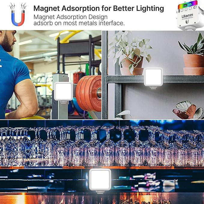 ULANZI VL49 RGB Video Lights White, LED Camera Light 360° Full Color Portable