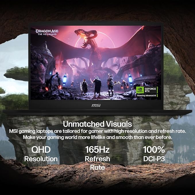 msi Katana 15 HX Gaming Laptop, Intel i7-14650HX, NVIDIA Geforce RTX 5070 | 15.6" QHD 165Hz Display, 32GB DDR5 RAM, 1TB SSD, Wi-Fi 6E, RGB Backlit, Cooler Boost 5, Win 11 Home, w/1TB Portable HDD