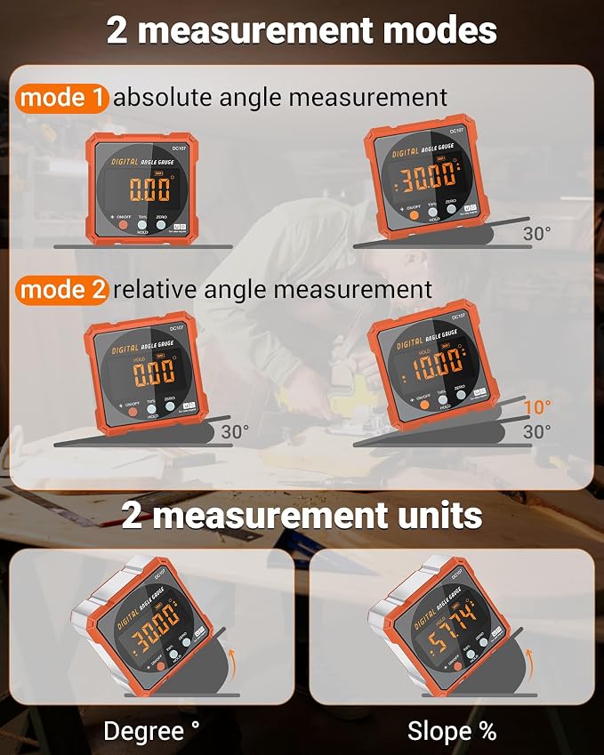 Digital Angle Finder Magnetic Electronic Angle Cube Dual Laser Gauge Digital