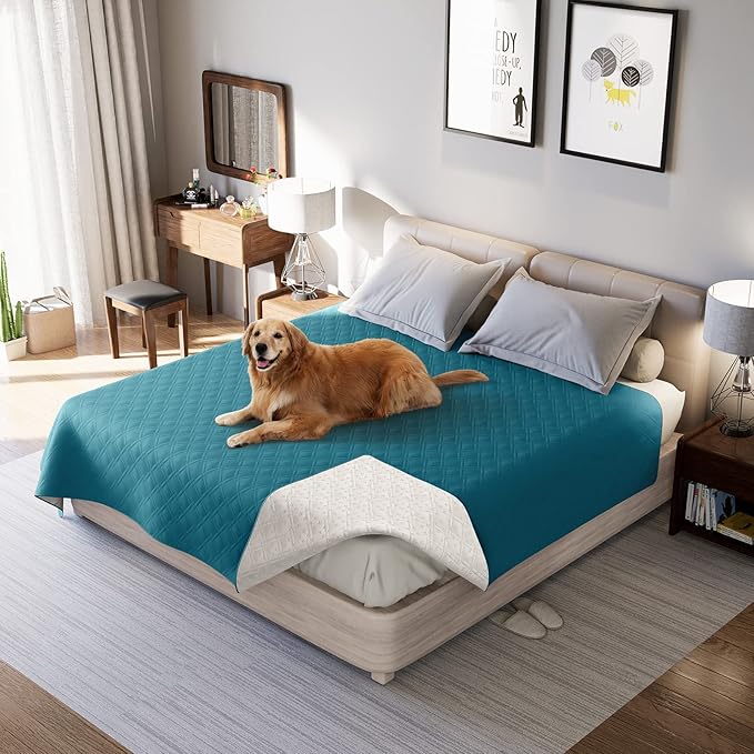 Waterproof Dog Bed Covers for Couch Protection, Water-Resistant Soft Dog Pet Blanket Anti-Slip Dog Blanket for Bed, for Furniture Bed Couch Sofa (Deep Blue,52x82inch)