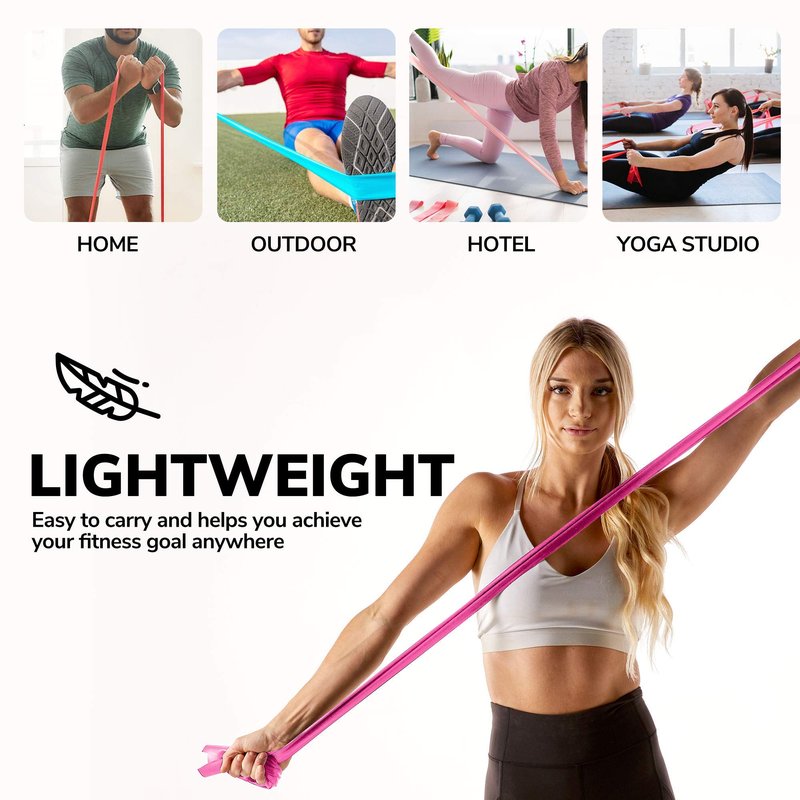 Resistance Bands for Working Out | 7Ft Long Resistance Bands |Super Exercise Bands with Carry Pouch and Door Anchor I Latex Free Workout Bands Including an Exclusive Workout App and E-Book