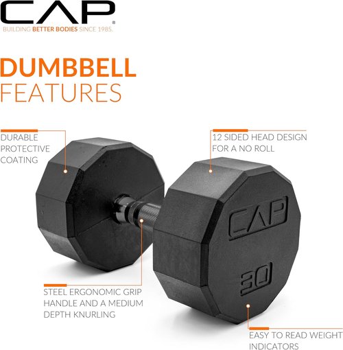 CAP Barbell Coated Dumbbell Weights - Versatile Pairs & Sets for Home Gym Fitness