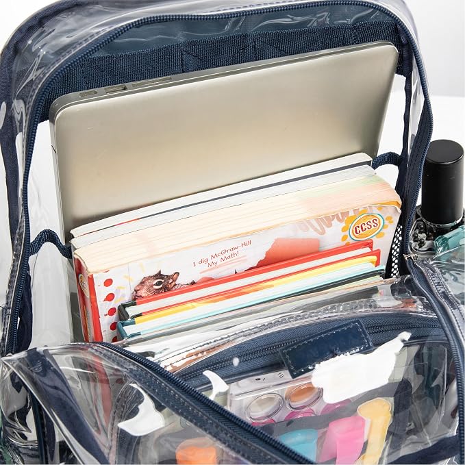 J.CARP Clear Bag Heavy Duty Backpack Durable Transparent See Through Bag