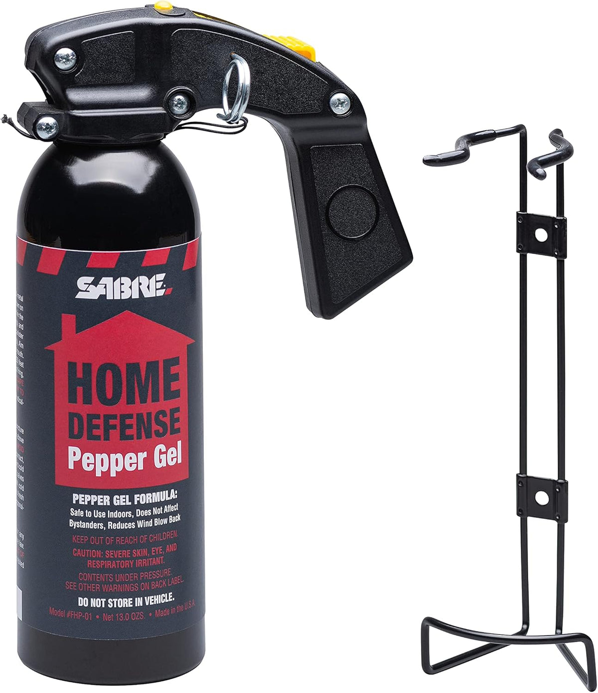 SABRE Red Home Defense Pepper Gel - Max Strength OC Spray with Wall Mount & UV Marking Dye | 32 Bursts
