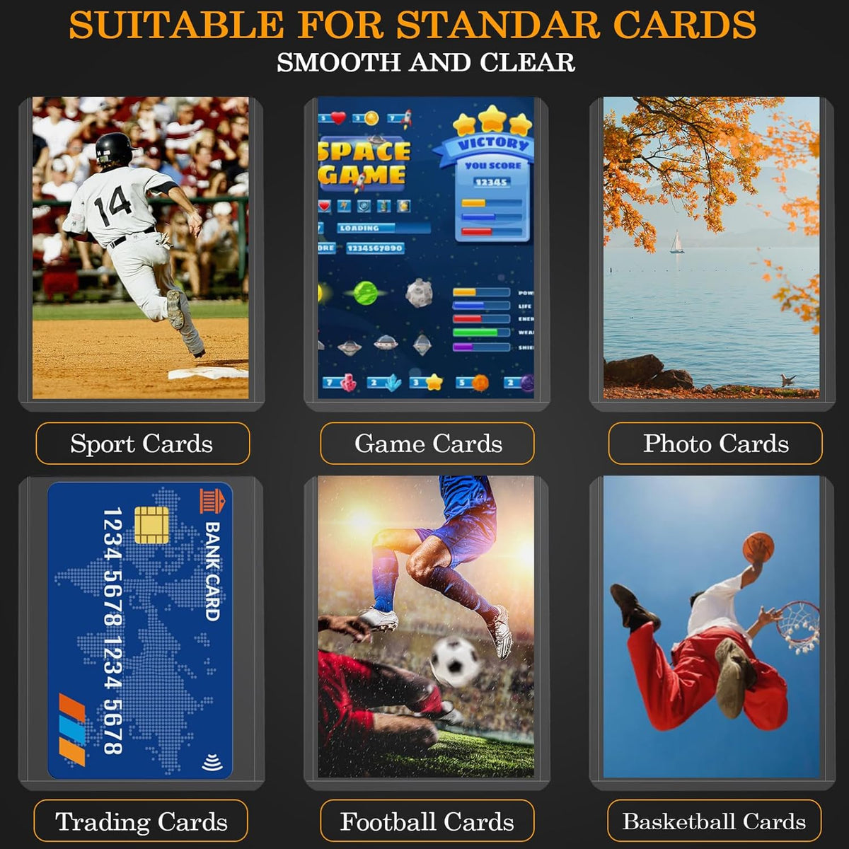 Skiennix 200 Card Sleeves Top Loaders - Durable Hard Plastic Protectors for Trading Cards | 3" x 4" Size
