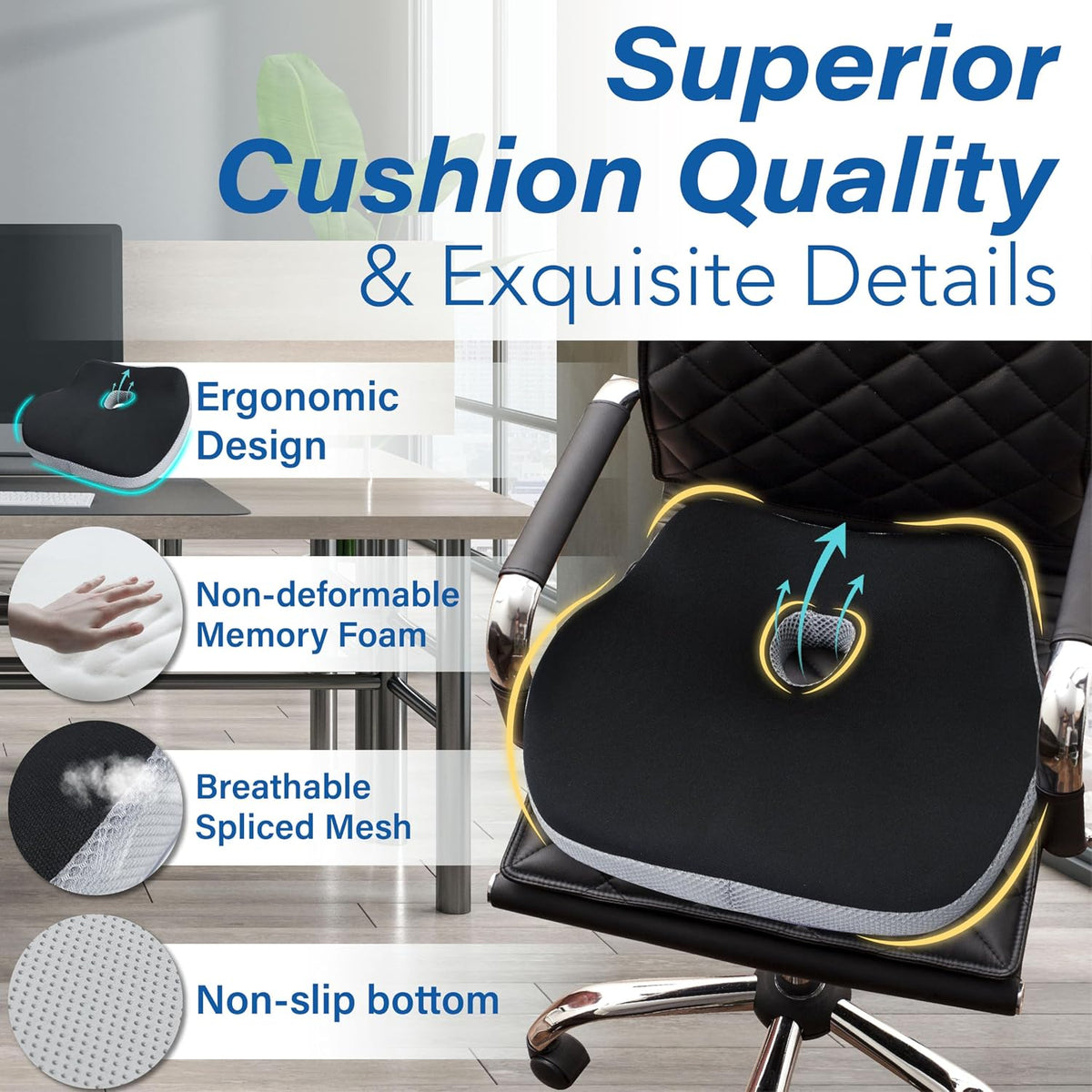 Allaboutsla Car Seat Cushion for Driving, Car Seat Pillow for Short Drivers