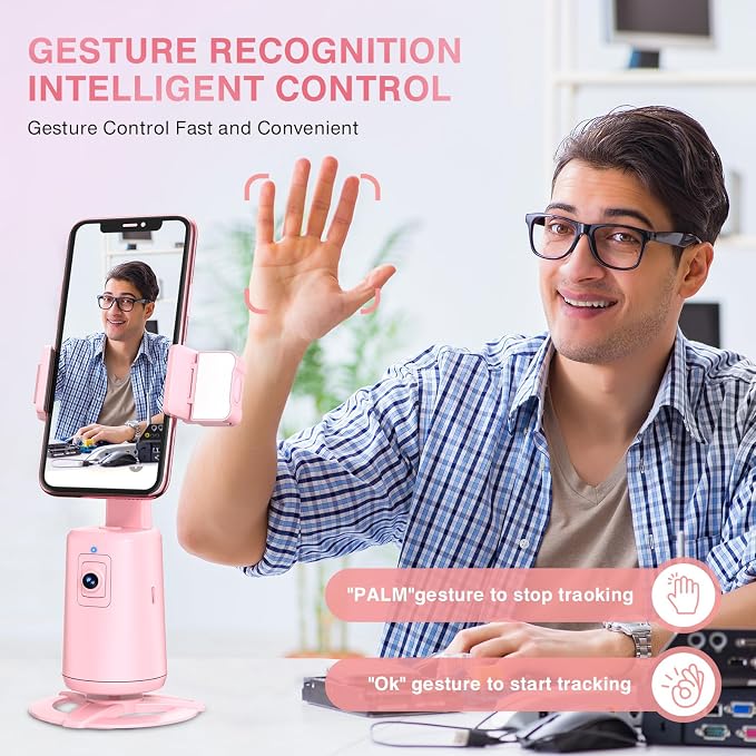 Auto Face Tracking Tripod 360° Rotating Cell Phone Photo and Video Kits Stand