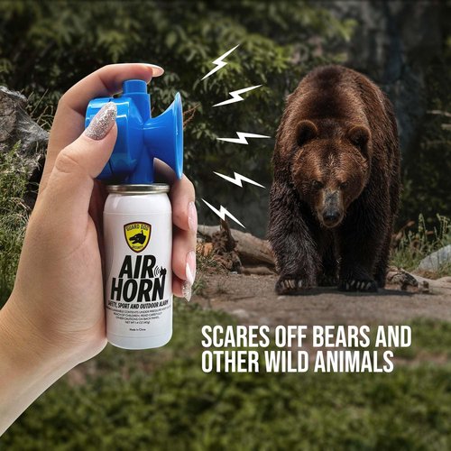 Guard Dog Security Air Horn for Safety, Loud Blow Horn, Hand Held Mini Air Horn, Fog and Boat Horn for Marine, Football Games, Sporting Events and Outdoor Alarms, Powerful 1-Mile Sound Blast 1.4 oz