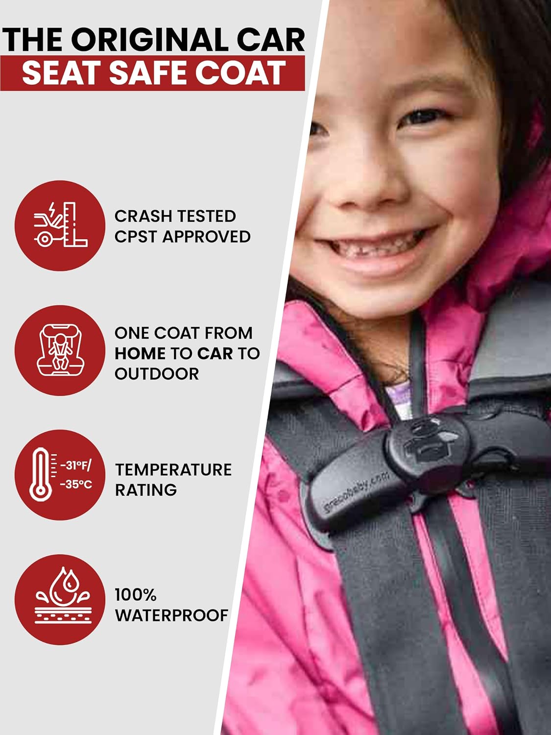 ONE KID Car Seat Coat | The Road Coat Arctic, Years 2-10