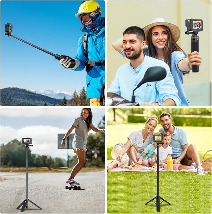 VRIG 20.1" Mini Extendable Gopro Tripod, Portable Selfie Stick Tripod