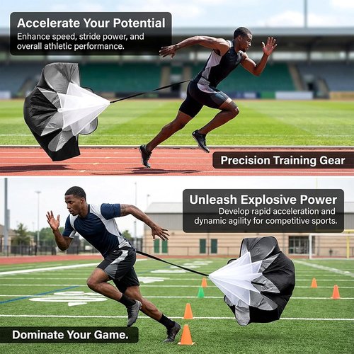 MAQIHAN Running Parachute - 56 Inch Adjustable Speed Trainer for Enhanced Sprinting & Agility