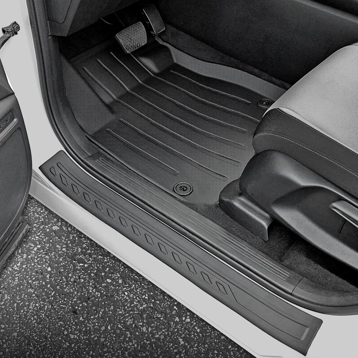 Floor Mats Cargo Mat Set for Honda CRV 2026 2025 2024 2023 Car Mat Accessories(Include Hybrid), All Weather TPE Cargo Liner Door Sill Protectors for CR-V Gas Hybrid(Full Set Mats)