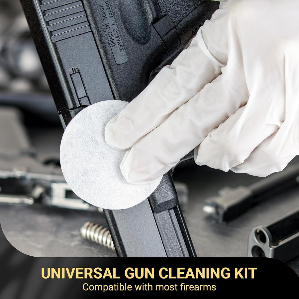 Skiennix Gun Cleaning Patches - Thick Round Pads with Storage Box | Fits .22, .380, .308, .357, .45 Caliber