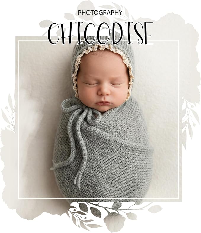 Newborn Photography Props Wraps & Ruffle Edge Bonnet