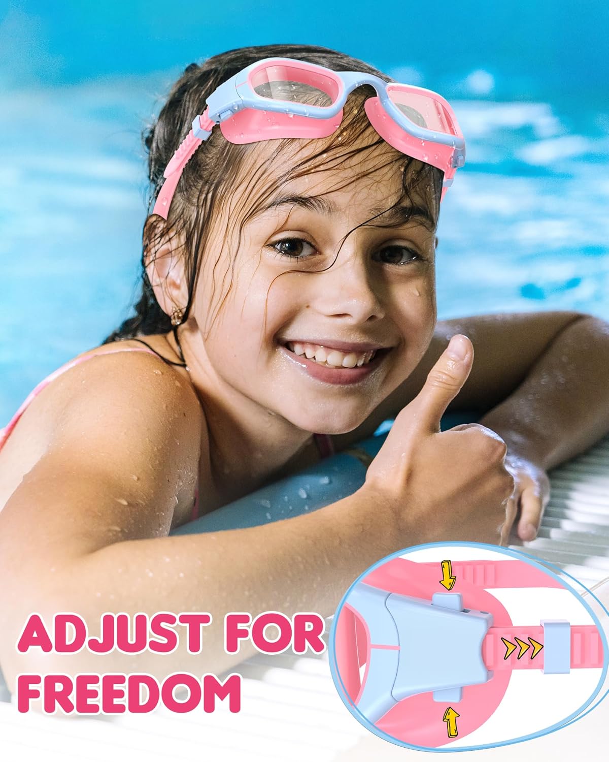 Skiennix Kids Swim Goggles - Anti-Fog UV Protection Pool Glasses for Ages 6-14 | Comfortable Fit