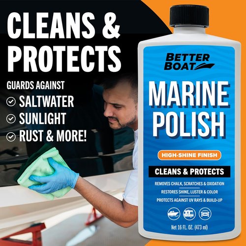 Better Boat Marine Polish - High-Gloss Gel Coat Restorer with UV Protection for Fiberglass & Metal