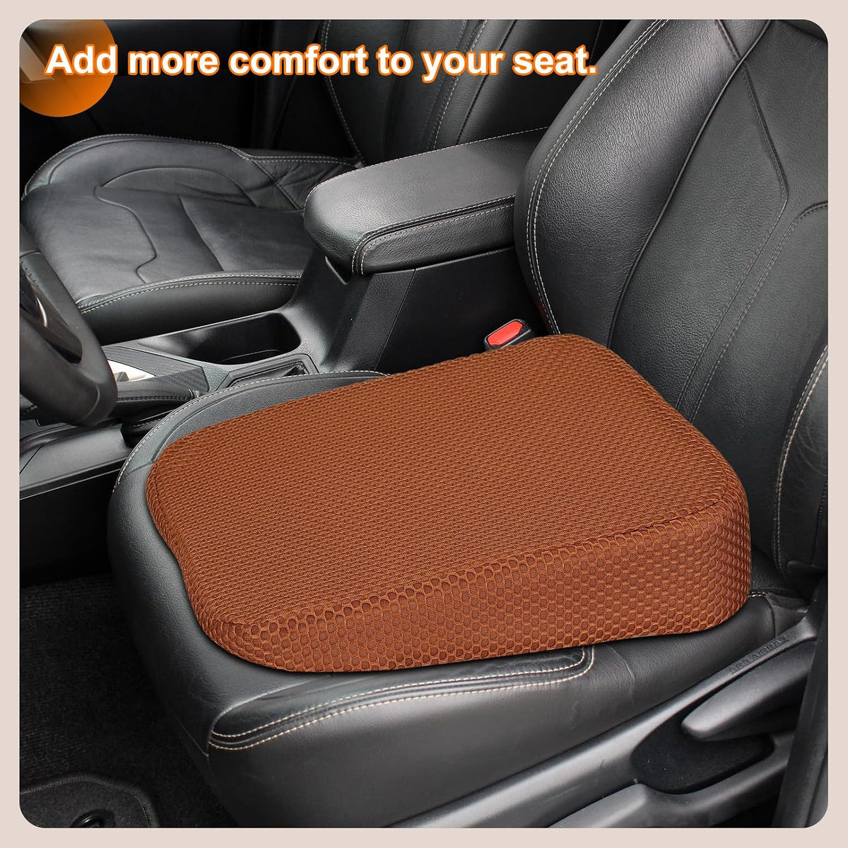 HARFINGTON Seat Cushion 3.94" Thick Comfort Memory Foam Office Chair Cushion with Non Slip Bottom for Car Seat Driver, Orange