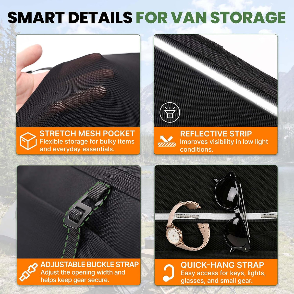 MELIPRON Rear Door MIDDLE Storage Panels Fit for Mercedes Sprinter | VS30 High/Mid Roof 2019-2026, Pair of Modular Bags, Extra Storage Capacity, Space-Saving Design, Ideal for Van Organization