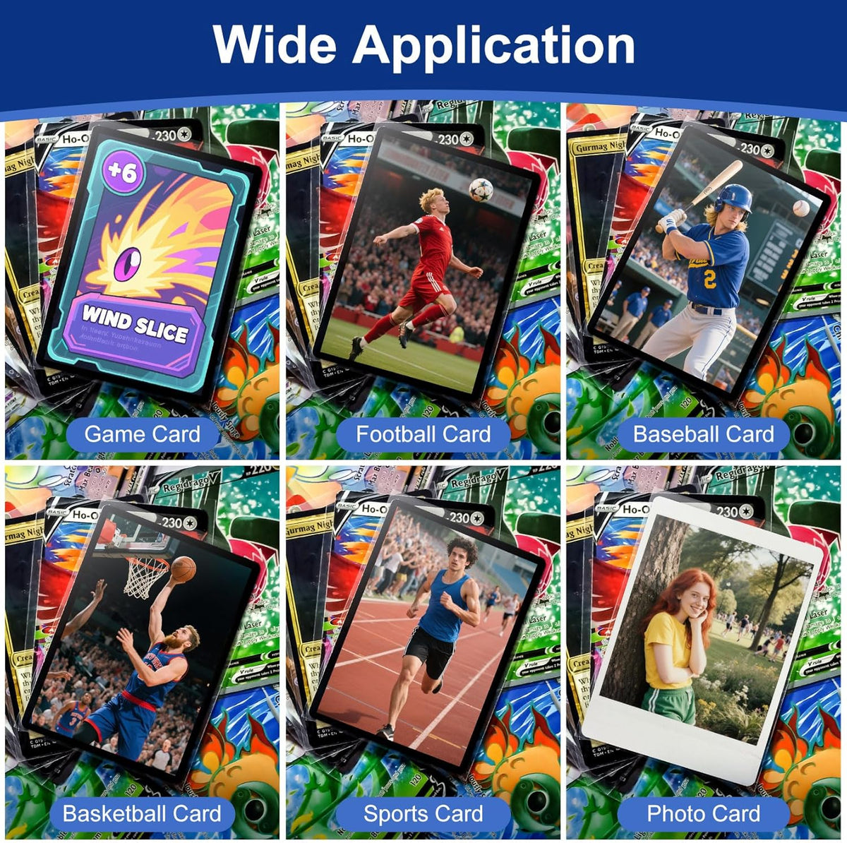 Ultra-Clear Trading Card Sleeves - 100 Pcs Top Loading Protectors for Standard 2.5" X 3.5" Cards