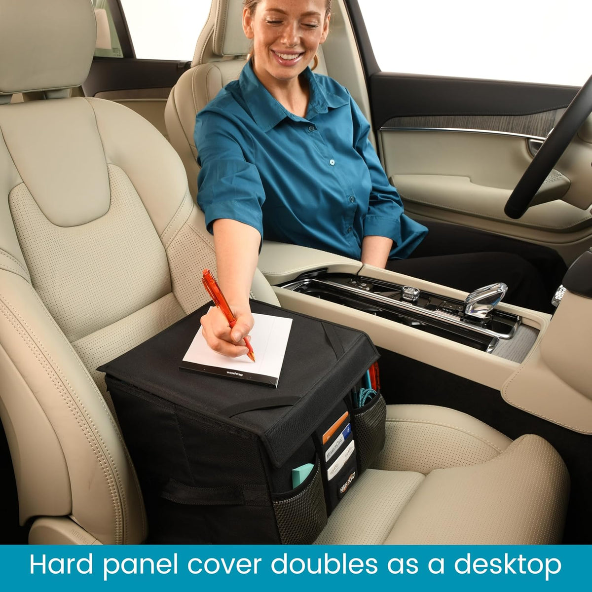 High Road Carganizer Front Seat Car Office Organizer and Mobile Office Work Truck Organizer with Filing Dividers and Desk Top Cover | Front Seat