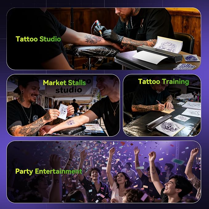 Itari Tattoo Printer Kit with 100 Pcs Transfer Paper, Thermal Tattoo Stencil