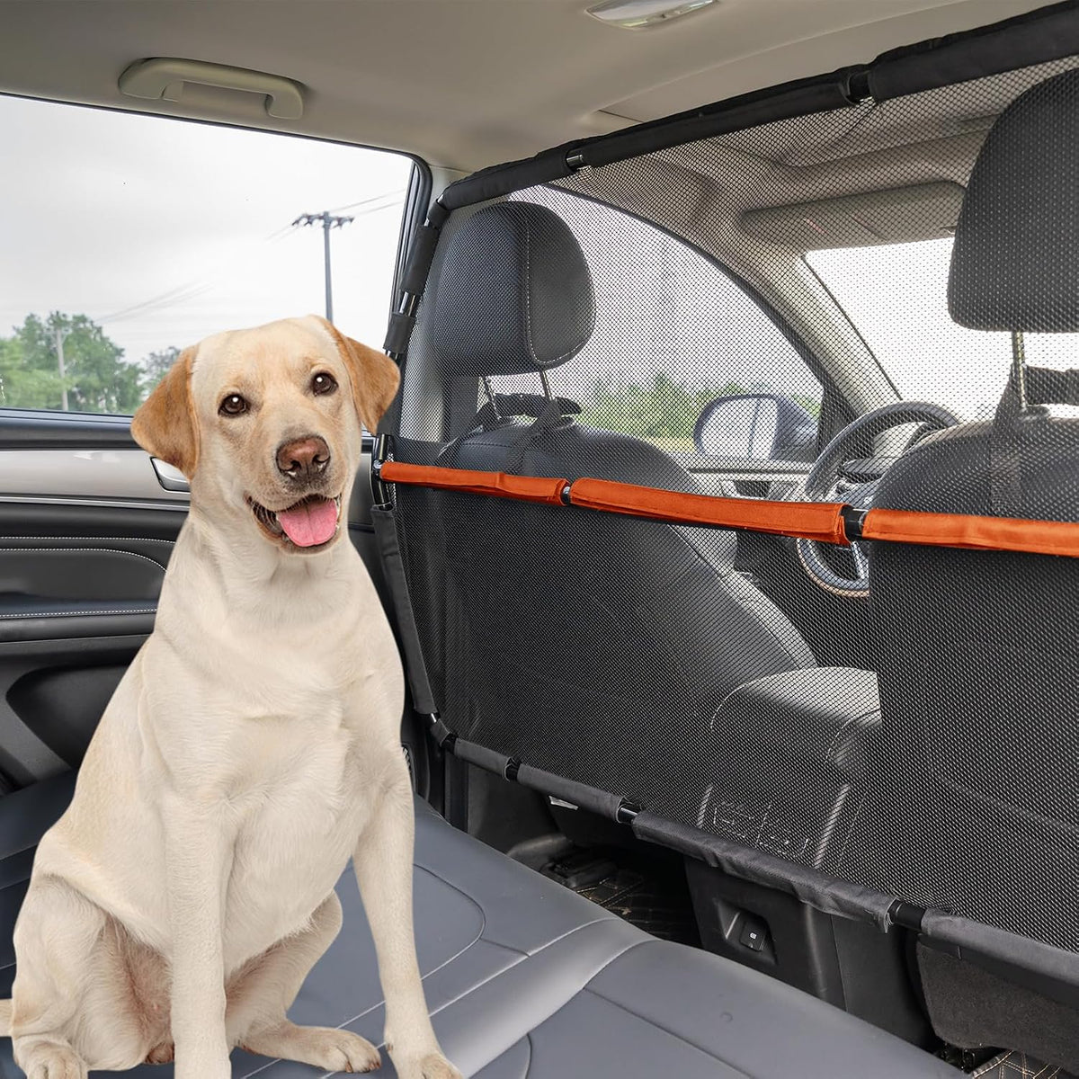 Dog Car Barrier for Back Seat & Trunk - 56" Wide for Large SUVs and Cars