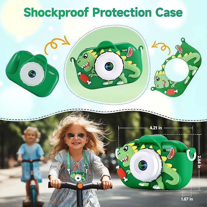 Kids Camera Boys Toys for 3 4 5 6 7 8 9 Years Old Boys, 48MP Dual Lens Kids