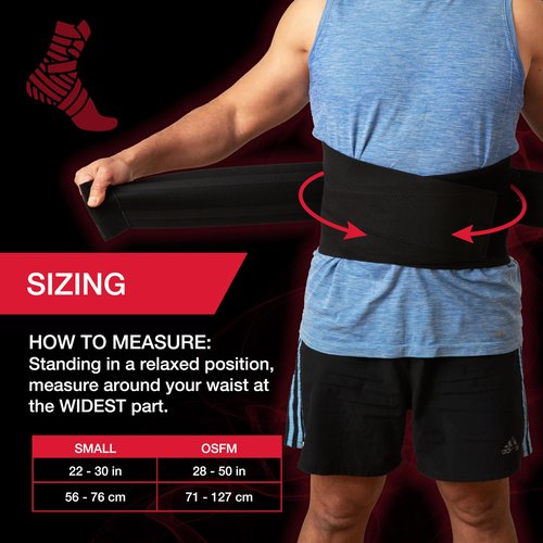 MUELLER Sports Medicine Adjustable Back Brace, Ideal for Upper and Lower Back Pain, Relief & Support for Men and Women, Strains, Sciatica, Scoliosis, Black, Small