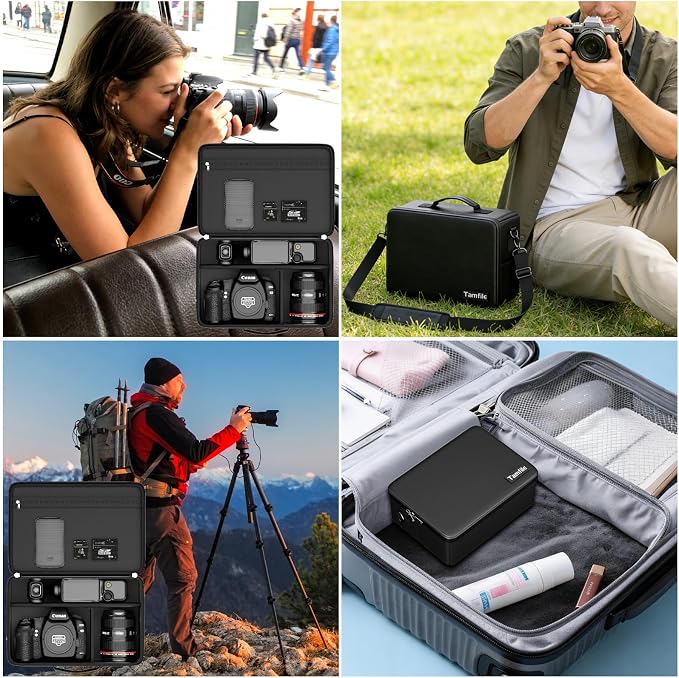 Tamfile Camera Bag for Canon/Sony/Nikon/Mirrorless/DSLR, 4 Dividers,