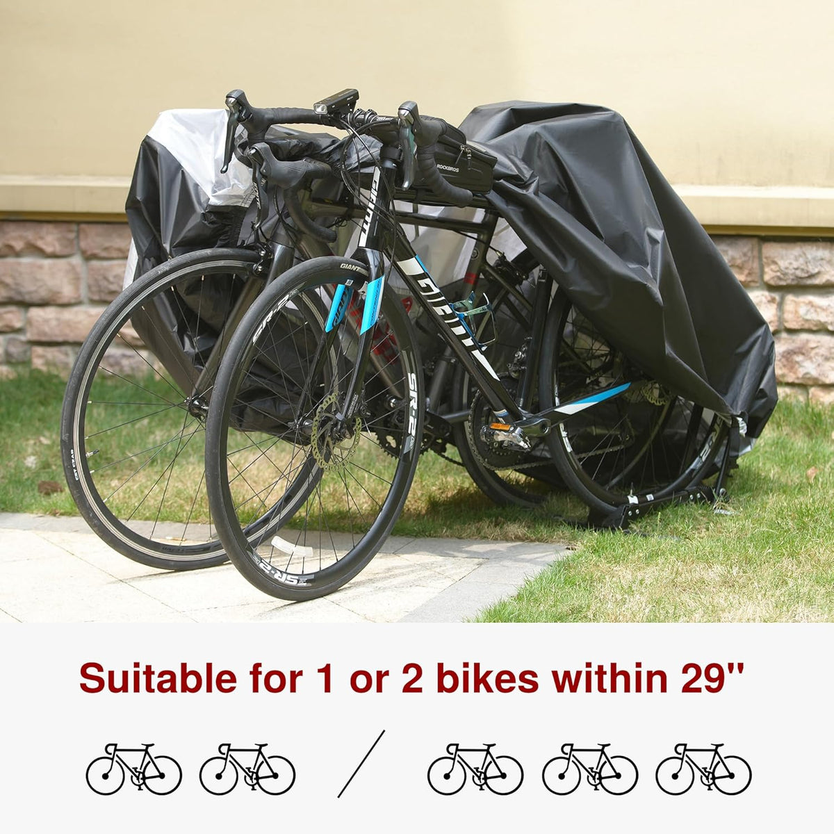 Puroma Bike Cover - Waterproof Outdoor Storage for 1-3 Bikes | UV & Dust Protection with Lock Hole