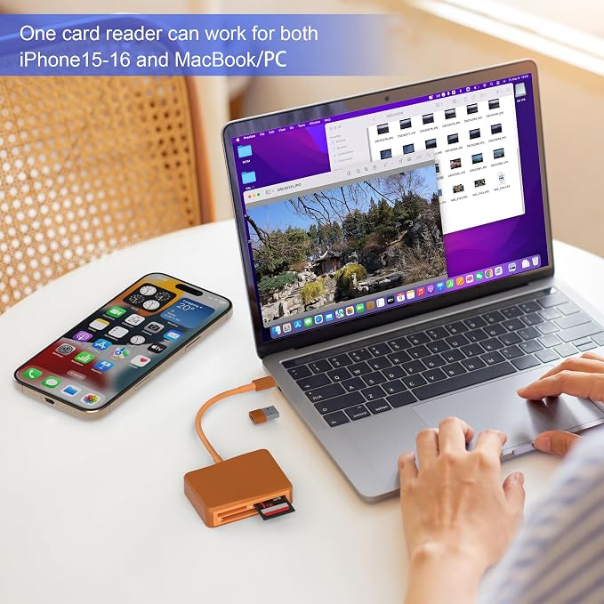 SD Card Reader, 4 in 1 USB C to SD/TF/CF/MS Card Reader